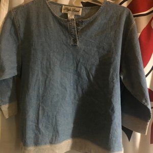 Style Land women denim pullover medium top